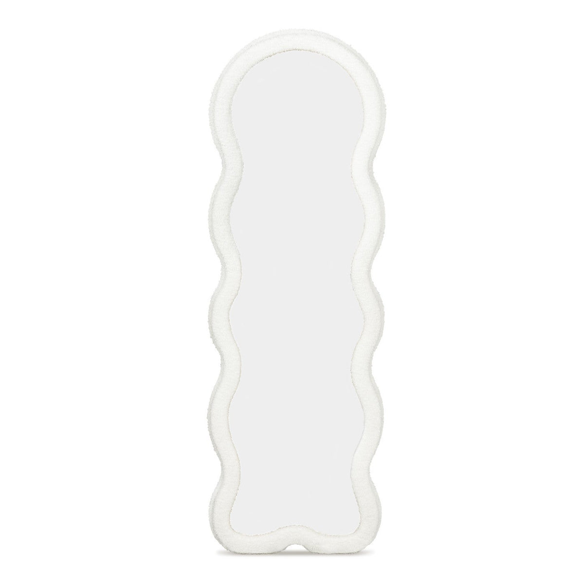 Miroir ondulé en tissu bouclette crème 150 x 50 cm