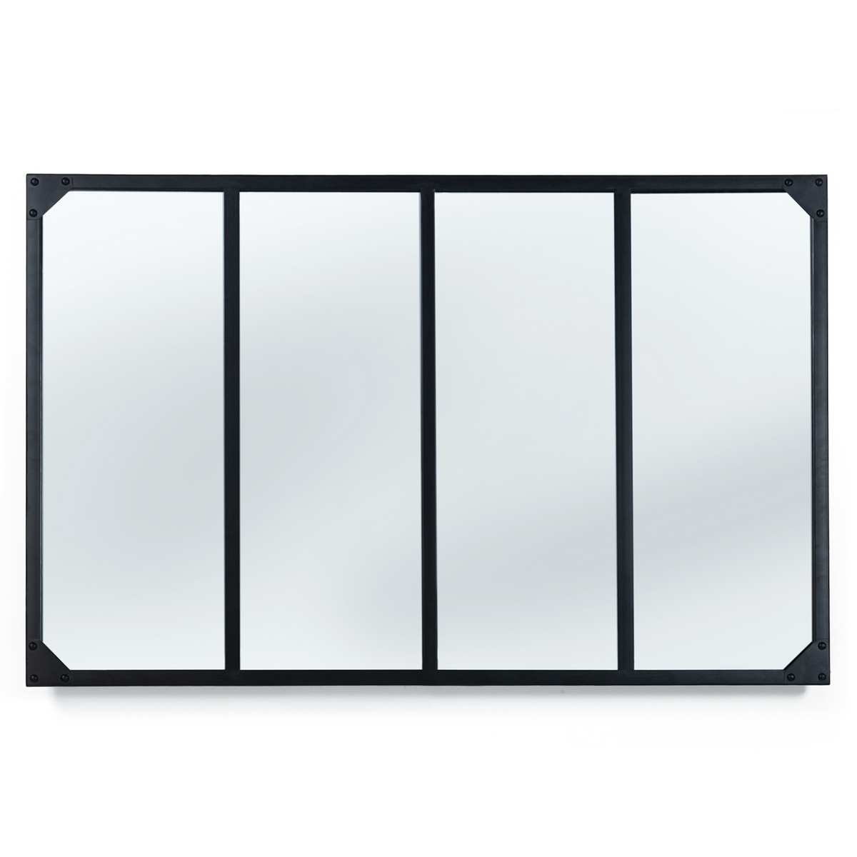 Miroir verrière 4 bandes style industriel 110x70 cm