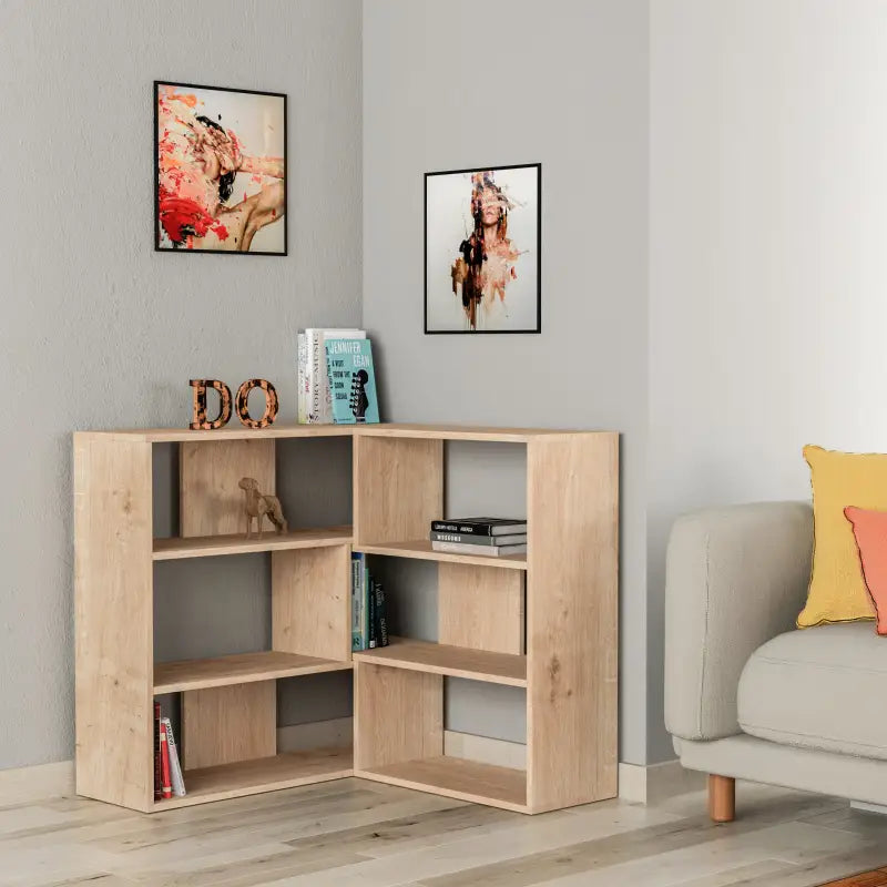 Molly Moderne Bibliothèque d'angle polyvalente Unité de présentation Séparateur de pièce N°3 Courte 89cm