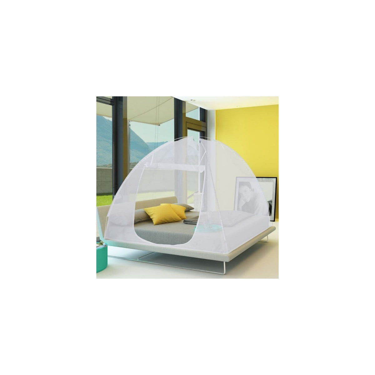 Moustiquaire dôme pop-up grand format 195x180 cm mobile pour lit