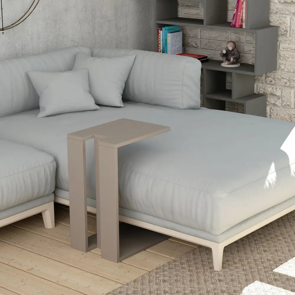 Muju Table d'appoint moderne en C polyvalente H 57 cm