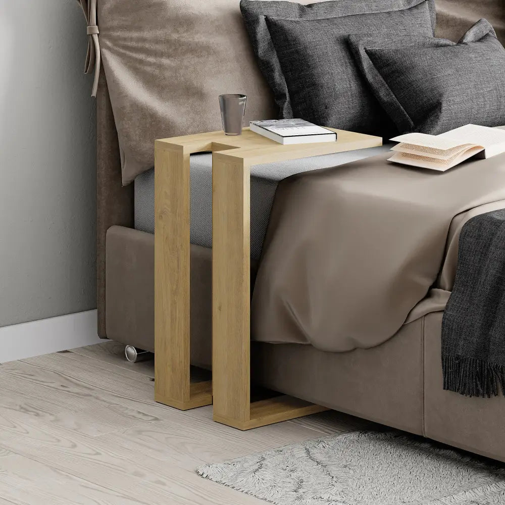 Muju Table d'appoint moderne en C polyvalente H 57 cm