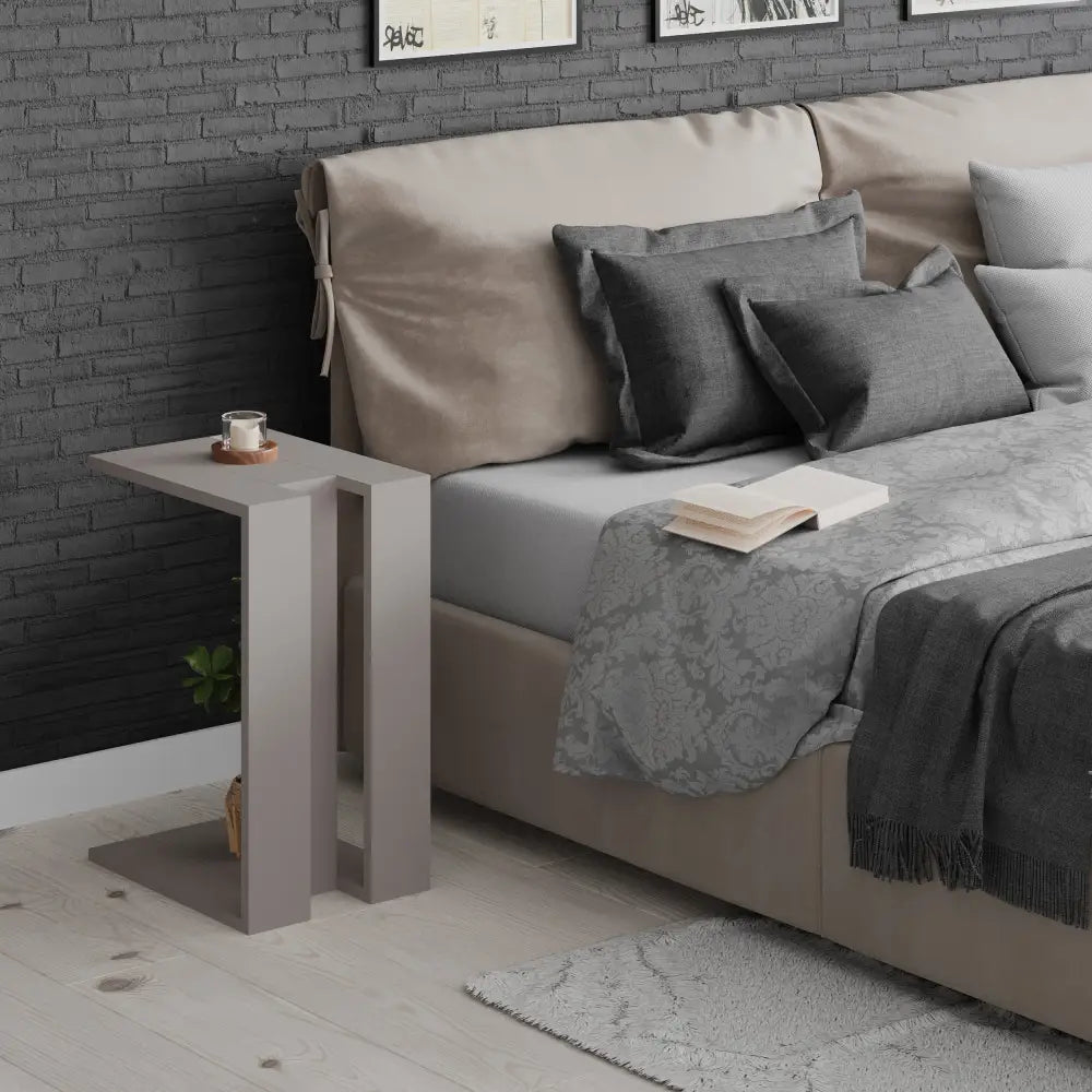 Muju Table d'appoint moderne en C polyvalente H 57 cm