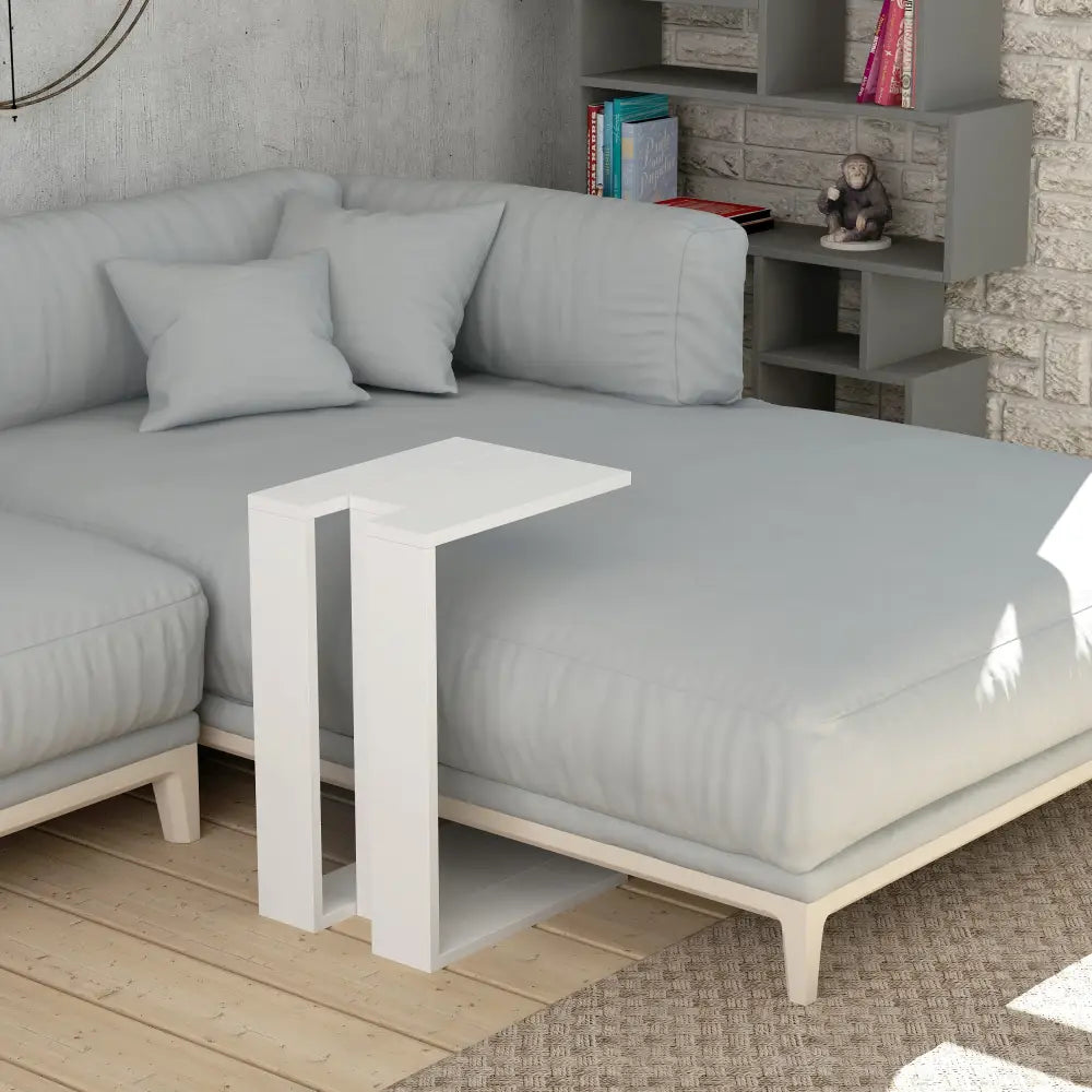 Muju Table d'appoint moderne en C polyvalente H 57 cm