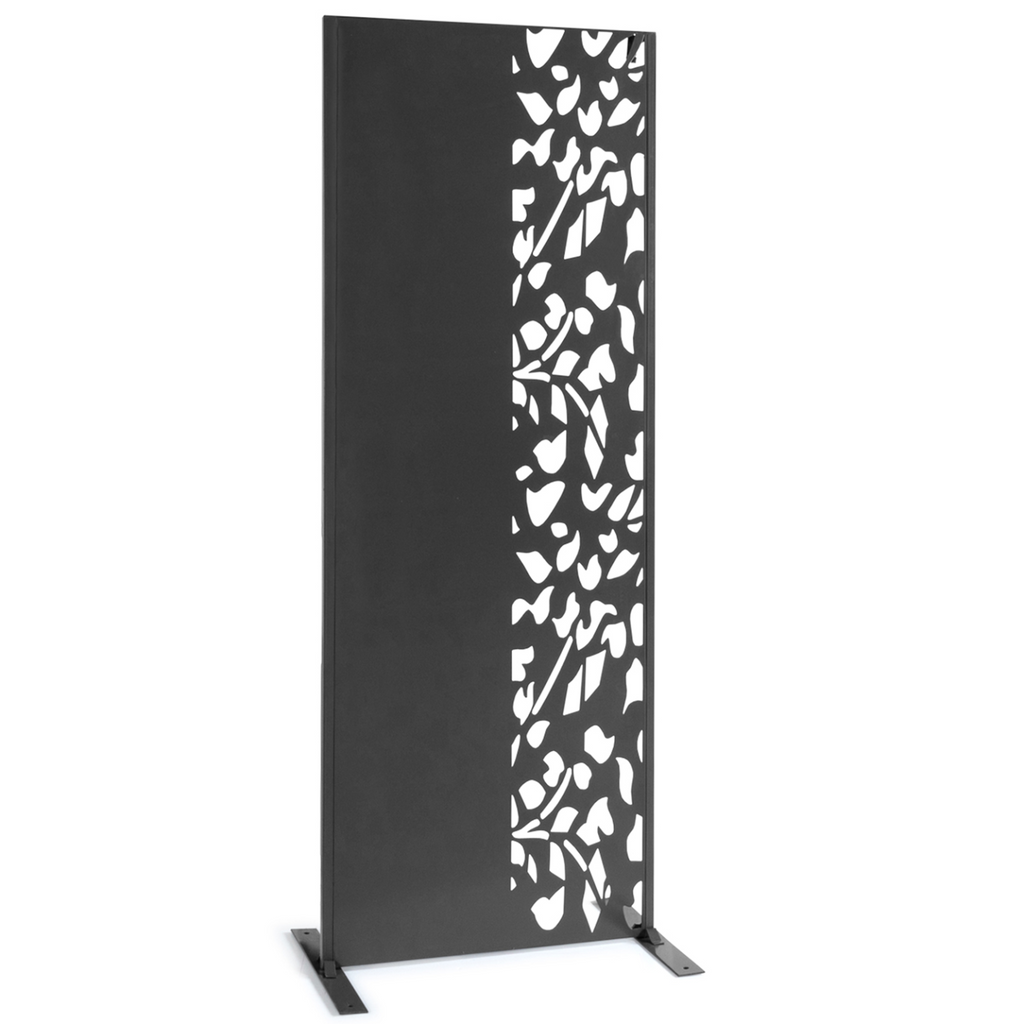 Panneau décoratif universel 150 x 50 cm FLOWER gris semi-ajouré sur le côté