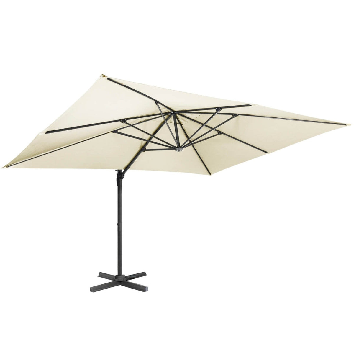 Parasol déporté inclinable et rotatif 360° CALVI écru 3x4 m avec housse
