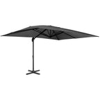 Parasol déporté inclinable rotatif 360° CALVI gris 3x4 m avec housse