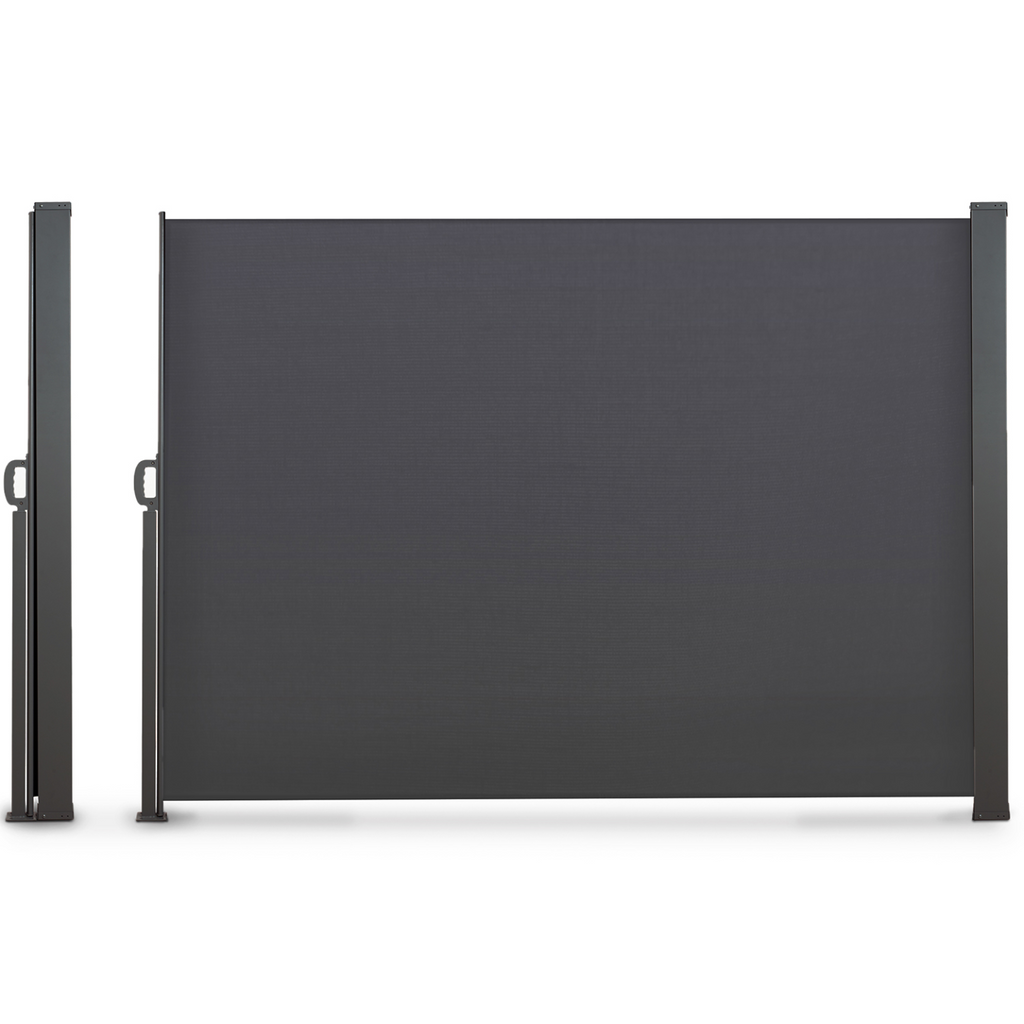 Paravent extérieur rétractable 160 x 300 cm gris anthracite store latéral