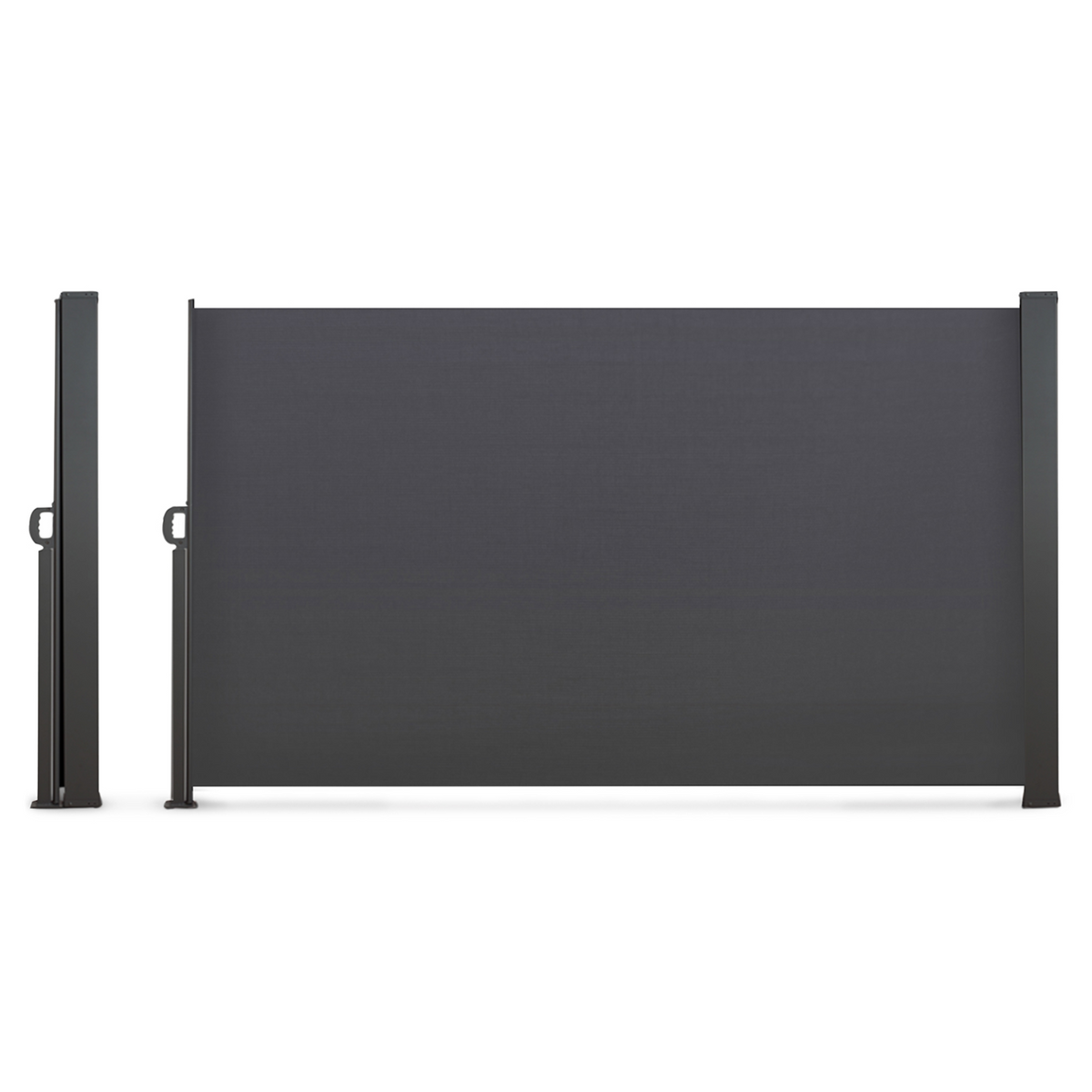 Paravent extérieur rétractable 160 x 400 cm gris anthracite store latéral