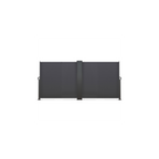 Paravent extérieur rétractable double 180 x 800 cm gris anthracite store latéral