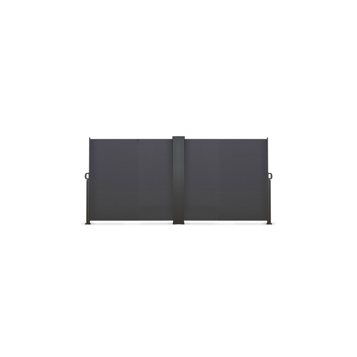 Paravent extérieur rétractable double 180 x 800 cm gris anthracite store latéral