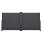 Paravent extérieur rétractable double 160 x 800 cm gris anthracite store latéral