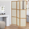 Paravent d'intérieur en bois et tissu beige