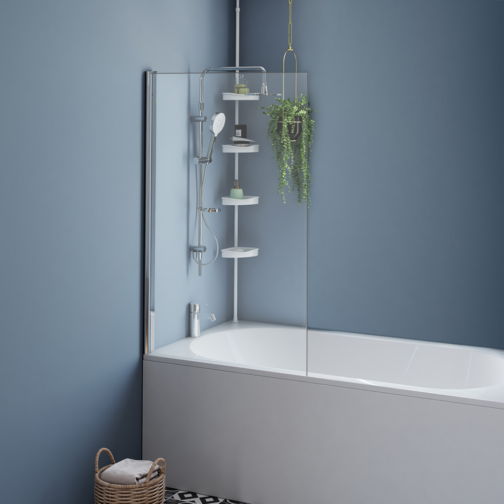 Pare-baignoire pivotant 1 volet 70x120 cm avec profilé en aluminium argenté