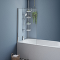 Pare-baignoire pivotant 1 volet 70x120 cm avec profilé en aluminium argenté