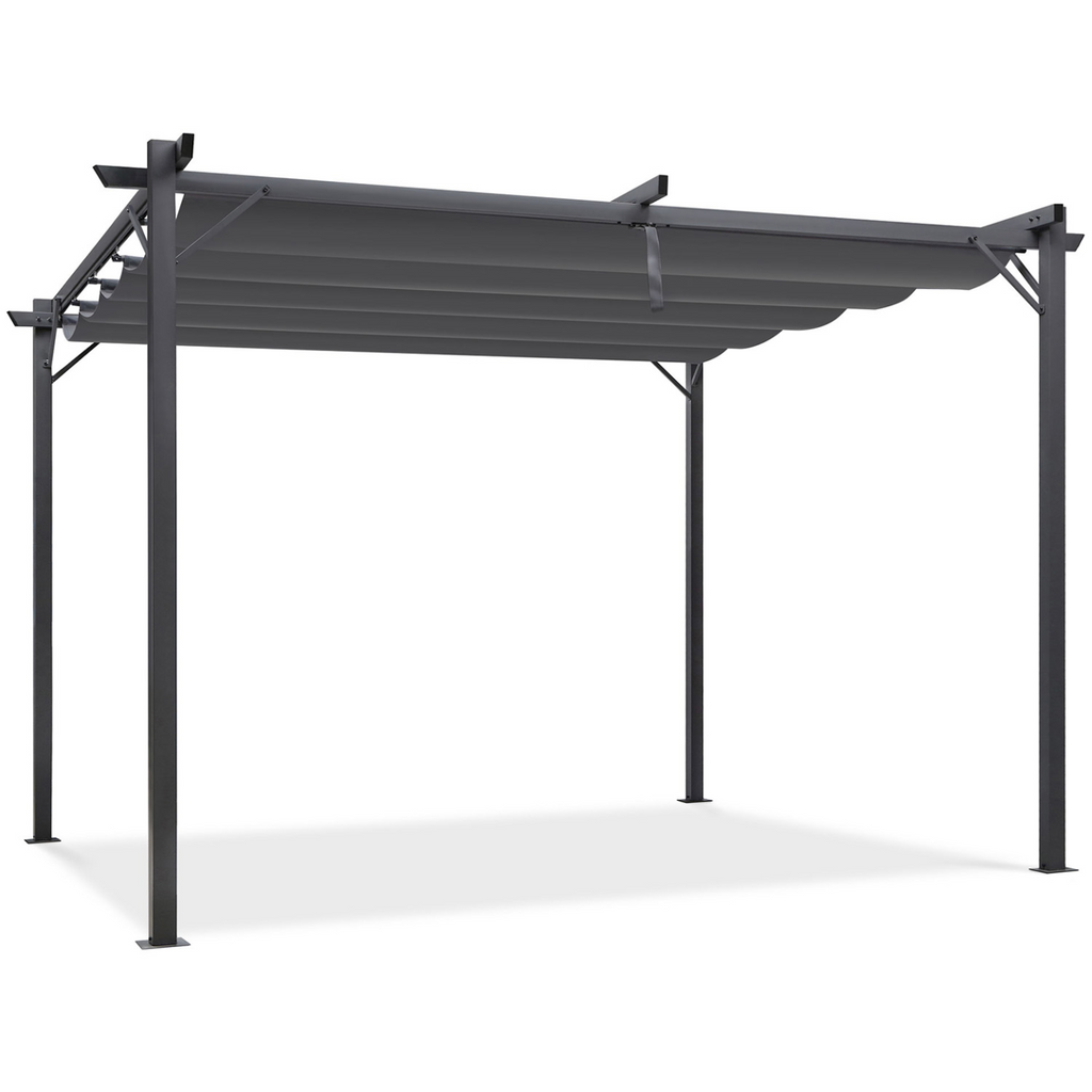 Pergola à toit rétractable 4 pieds 3x4 m tonnelle gris anthracite