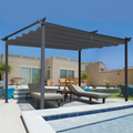 Pergola à toit rétractable 4 pieds 3x4 m tonnelle gris anthracite