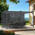 Pergola édition collector, persiennes verticales, toit rétractable 3x4 m, 4 pans modulables, gris anthracite
