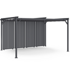 Pergola édition collector, persiennes verticales, toit rétractable 3x4 m, 4 pans modulables, gris anthracite