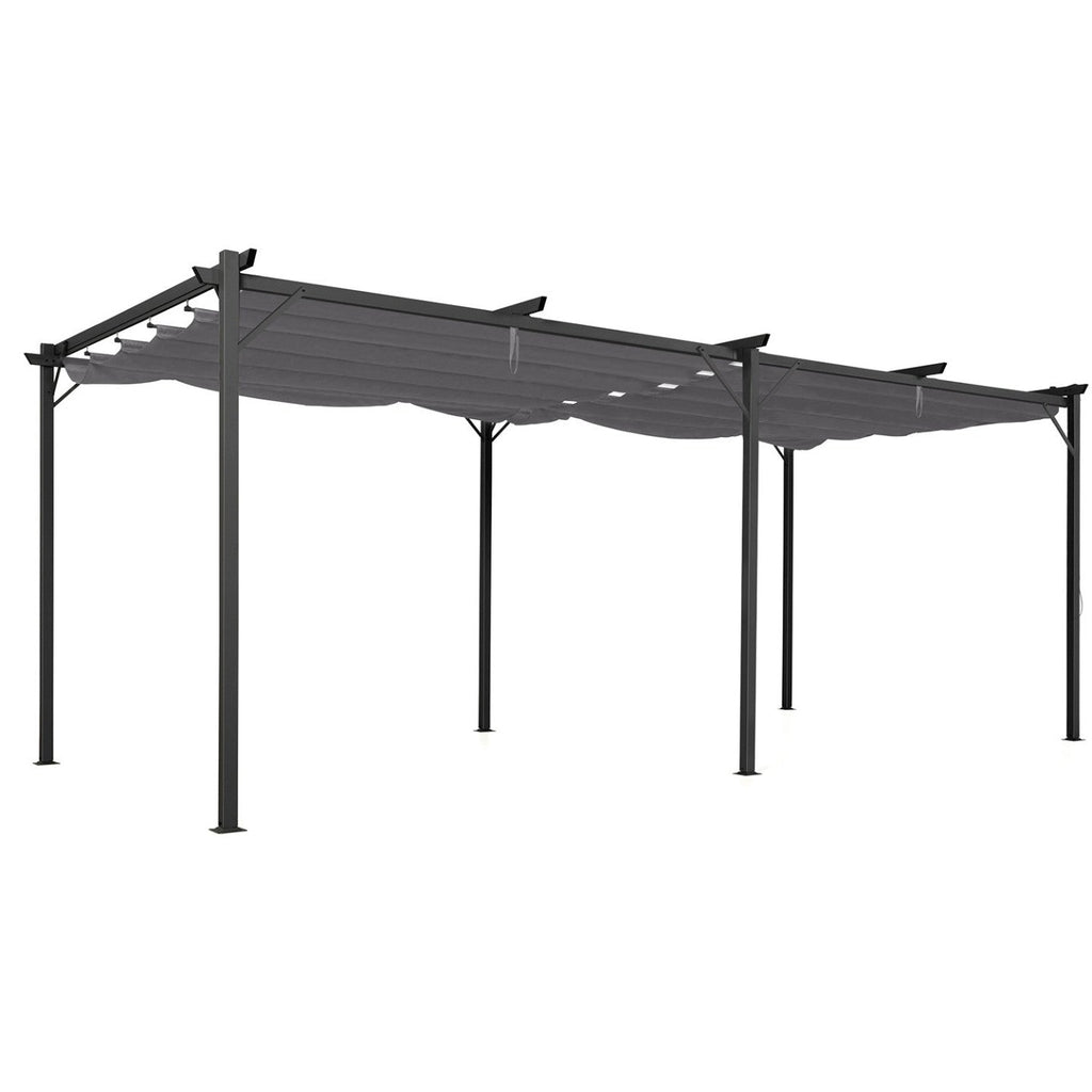 Pergola à toit rétractable 3x6 m, tonnelle gris anthracite
