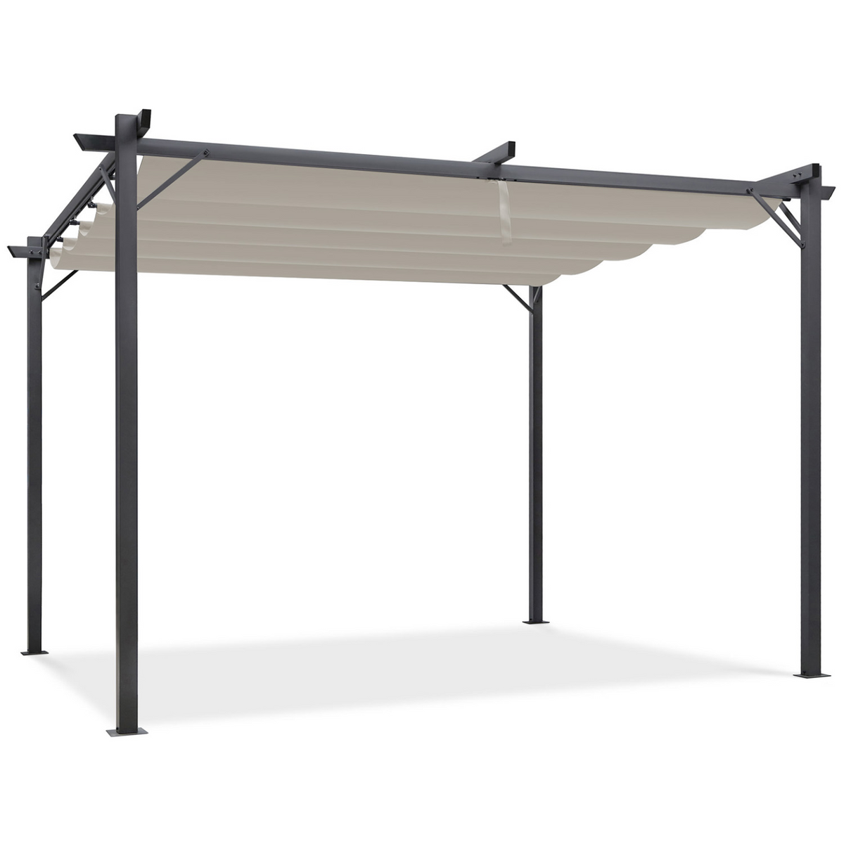 Pergola à toit rétractable 4 pieds 3x4 m tonnelle taupe