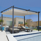 Pergola à toit rétractable 4 pieds 3x4 m tonnelle taupe