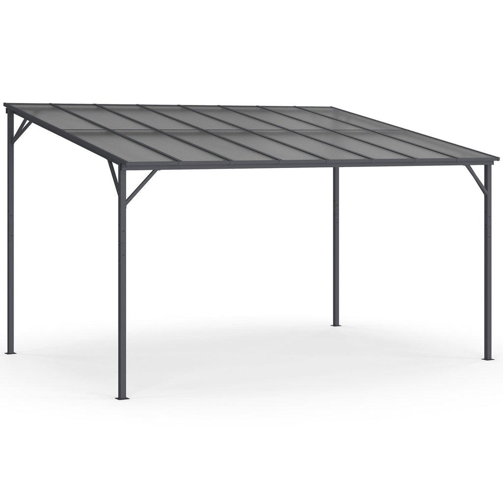 Pergola à toit rigide en polycarbonate 3x4 m gris anthracite