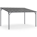 Pergola à toit rigide en polycarbonate 3x4 m gris anthracite