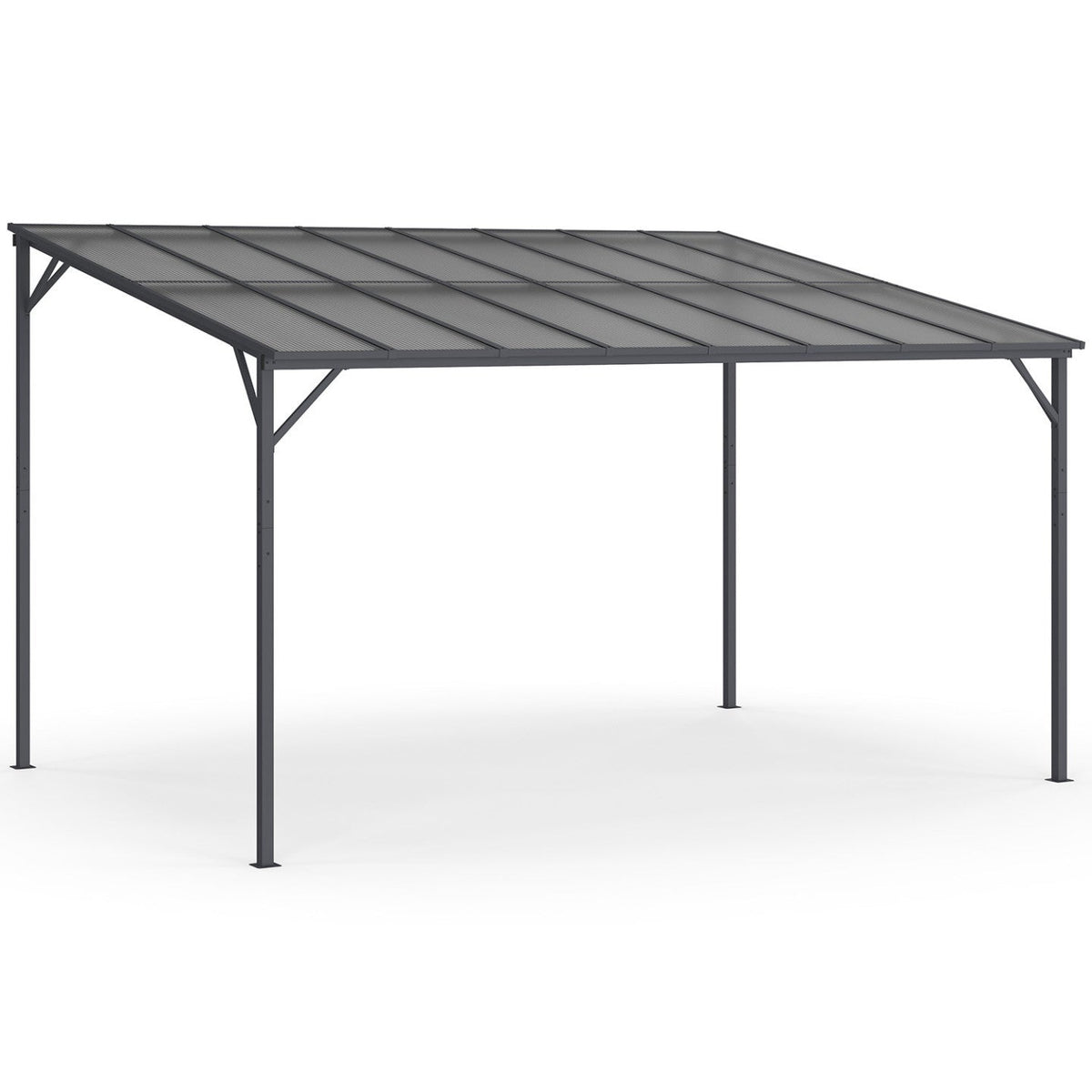 Pergola à toit rigide en polycarbonate 3x4 m gris anthracite