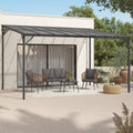 Pergola à toit rigide en polycarbonate 3x4 m gris anthracite