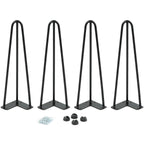 Lot de 4 pieds épingle 40,5 cm pour table noir design industriel