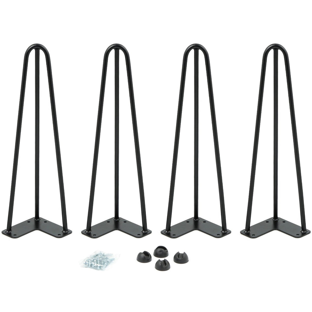 Lot de 4 pieds épingle 40,5 cm pour table noir design industriel