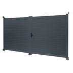 Portail battant 302x160 cm en aluminium gris anthracite