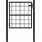 Portillon de jardin 105 x 100 cm en acier avec serrure et poignée gris anthracite