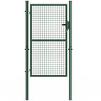 Portillon de jardin 105 x 175 cm en acier avec serrure et poignée vert