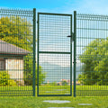 Portillon de jardin 105 x 175 cm en acier avec serrure et poignée vert