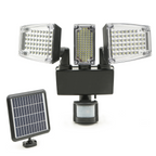Projecteur solaire 3 têtes 178 LED avec détecteur de mouvement
