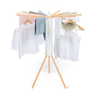 Séchoir à linge rotatif et pliable, capacité 21 m, blanc et bois