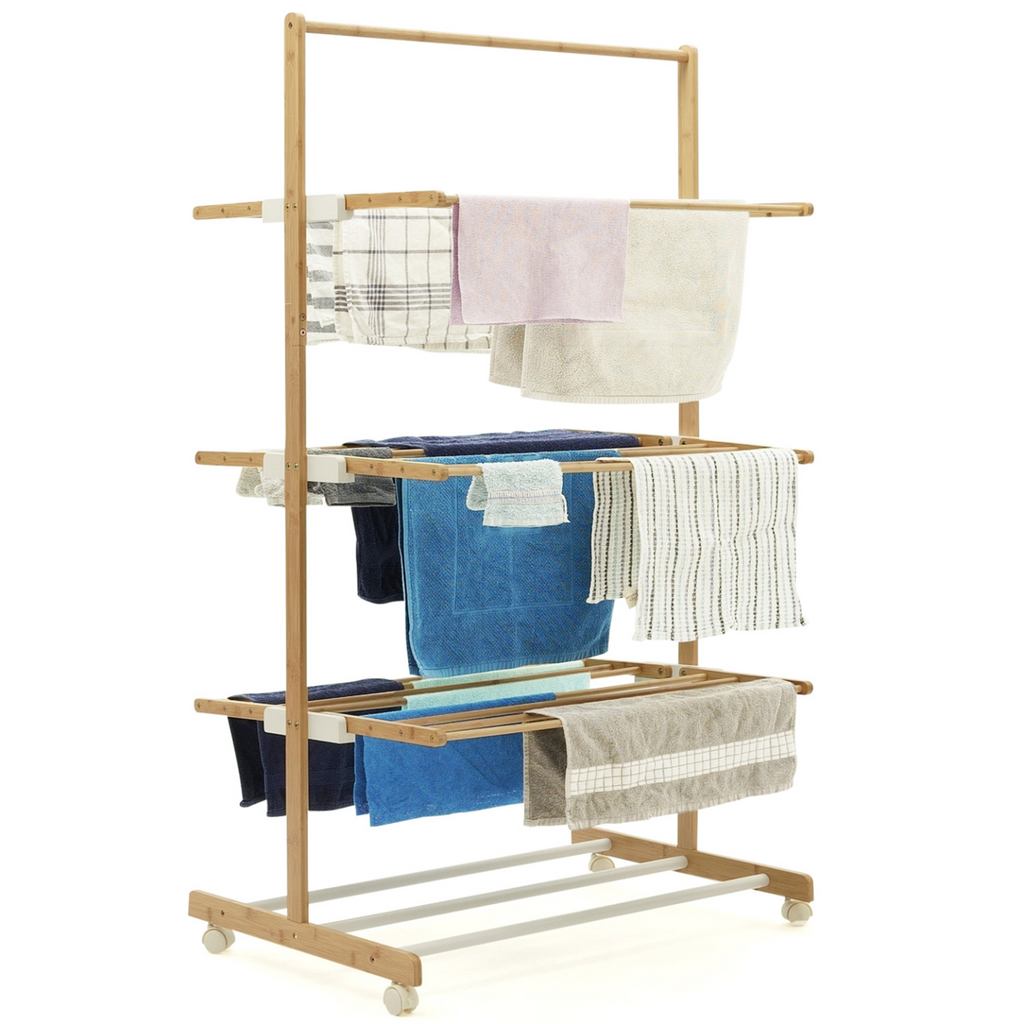 Séchoir à linge pliable 3 niveaux RITA 22 m en bambou