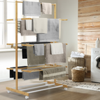 Séchoir à linge pliable 3 niveaux RITA 22 m en bambou