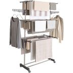 Séchoir à linge vertical pliable 3 niveaux MAXIMA capacité 20M inox et gris