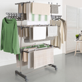 Séchoir à linge vertical pliable 3 niveaux MAXIMA, capacité 25 m, avec cintres et pinces, gris