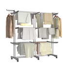 Séchoir à linge vertical pliable et extensible 3 niveaux MAXI capacité 40M inox et gris