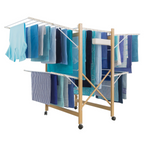 Séchoir à linge pliable DELUXE, capacité 27 m, blanc et effet bois