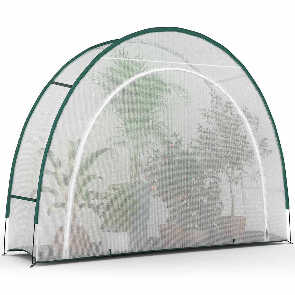 Serre d'hivernage demi-lune 300 x 80 x 220 cm pour balcon et terrasse