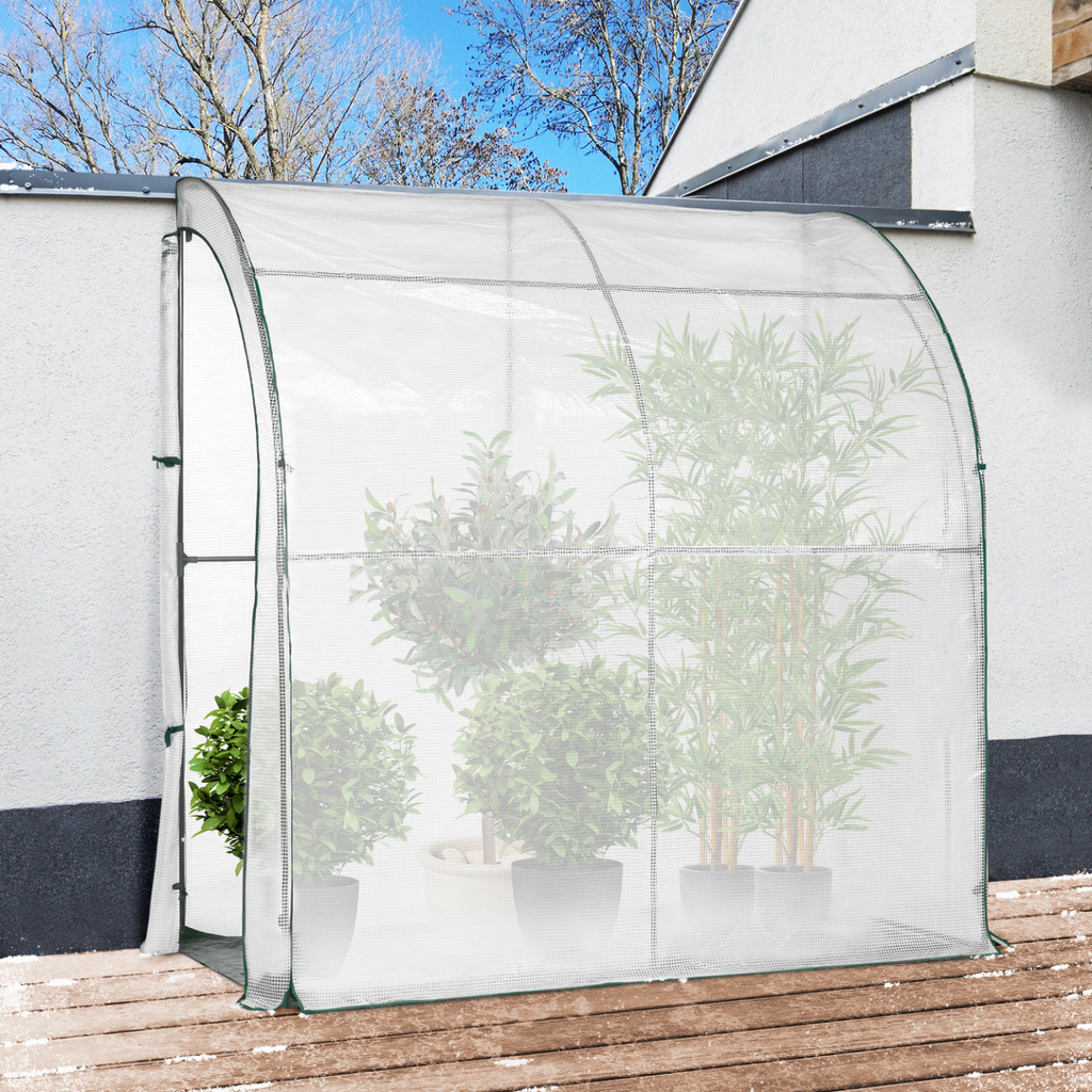 Serre d'hivernage murale adossée 200 x 80 x 160 cm pour balcon et terrasse