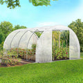 Serre de jardin tunnel 12 m² 4 x 3 x 2 m en acier galvanisé + bâche anti-UV avec porte et fenêtres ZEBRA blanches toutes saisons