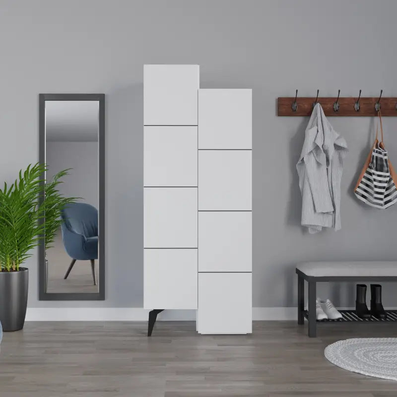 Rangement d'escalier moderne pour couloir - Armoire multifonctionnelle 156 x 62 x 37 cm