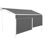 Store banne manuel 4x3 m gris anthracite avec lambrequin H. 1,50 m