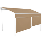 Store banne manuel 4x3 m taupe, lambrequin H. 1,40 m
